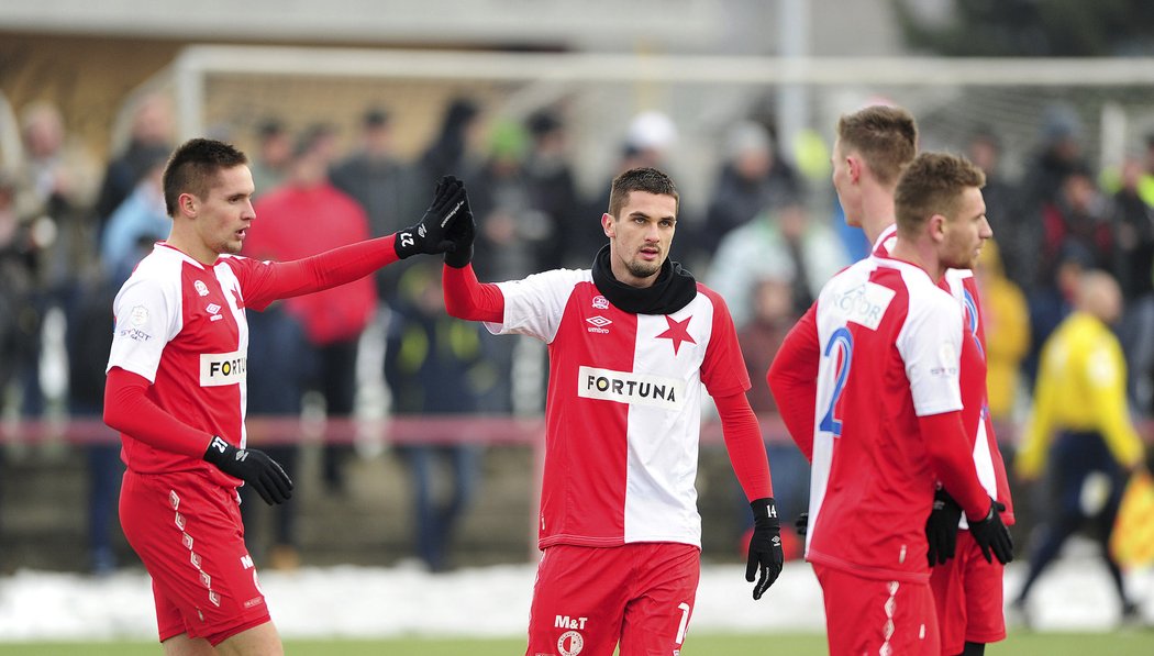 Fotbalisté Slavie se radují. V přípravě nad Vlašimí vyhráli jasně 4:0.