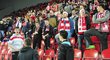 Na stadion dorazili v slušném počtu i fanoušci Slavie