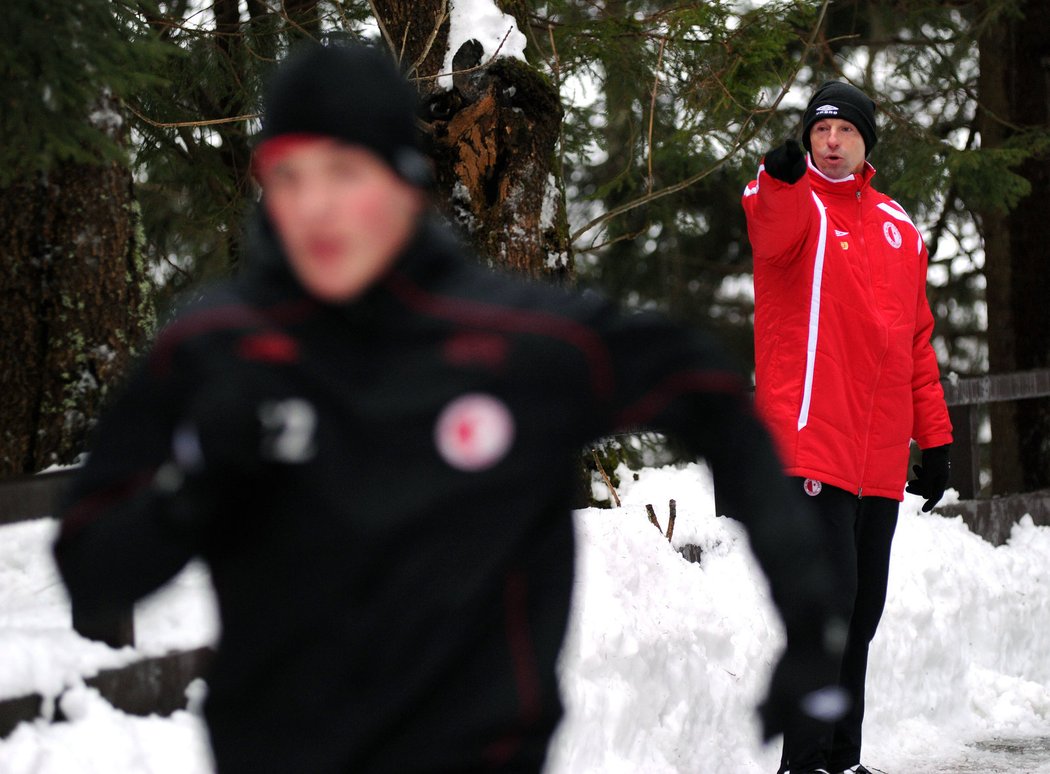 František Straka na zimním soustředění Slavie v Krkonoších