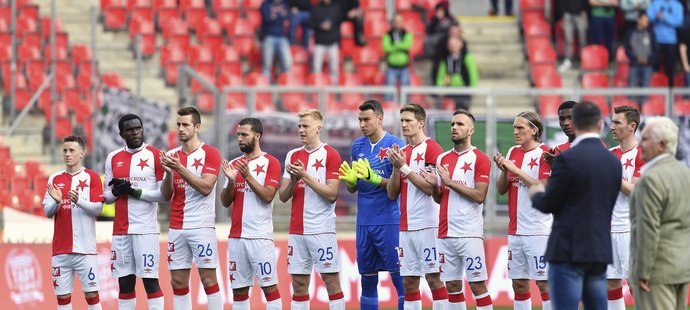 Fotbalisté Slavie před zápasem s Jabloncem