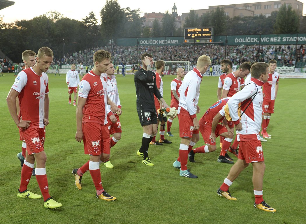 Slávistická děkovačka po zápase s Bohemians