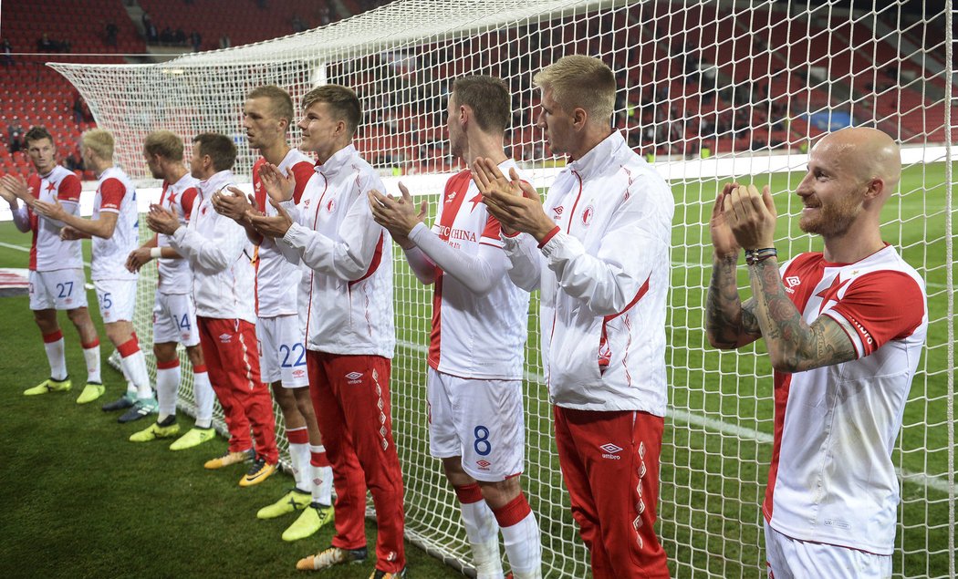 Tradiční děkovačka fotbalistů Slavie