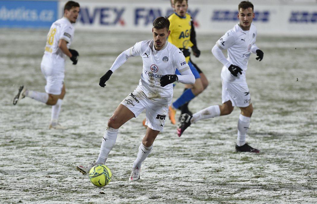 Zápas Slovácko - Teplice se odehrál na sněhu