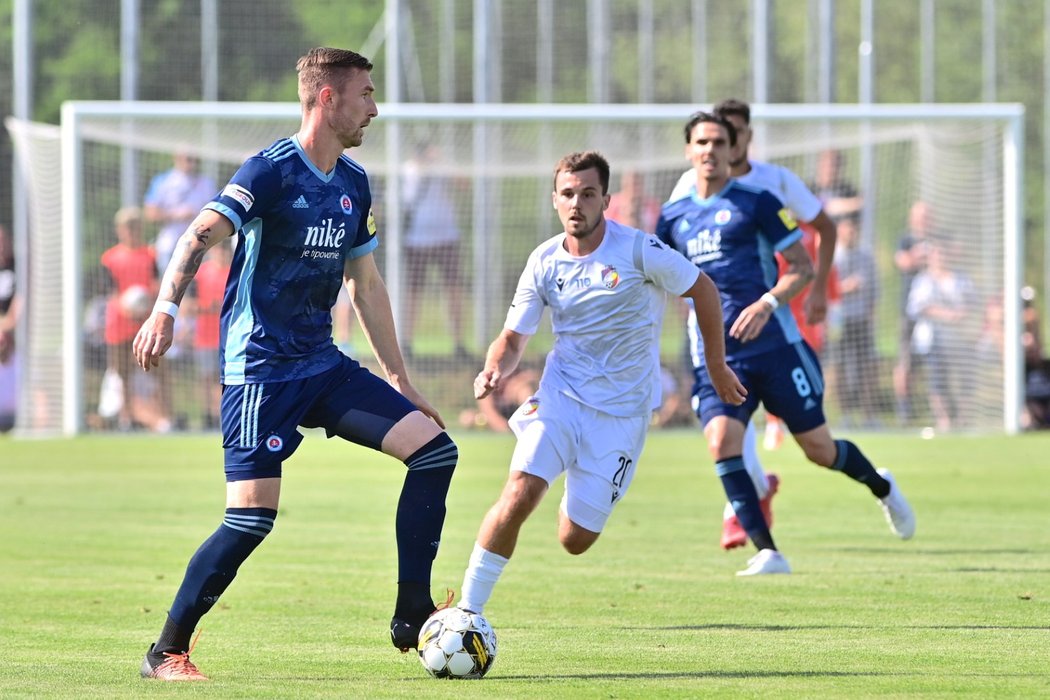 Fotbalisté Slovanu se nedávno utkali v přípravě proti Plzni. Nyní je čeká boj o Ligu mistrů, který poznamenala agrese maďarských chuligánů