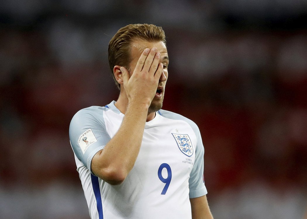 Harry Kane po inkasovaném gólu od Slovenska