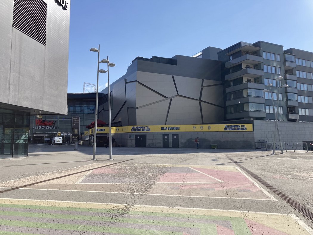 Okolí švédského národního stadionu Friends Arena