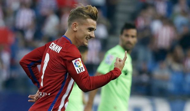 Antoine Griezmann slaví svůj gól do sítě Getafe ve španělské lize Antoine Griezmann slaví svůj gól do sítě Getafe ve španělské lize