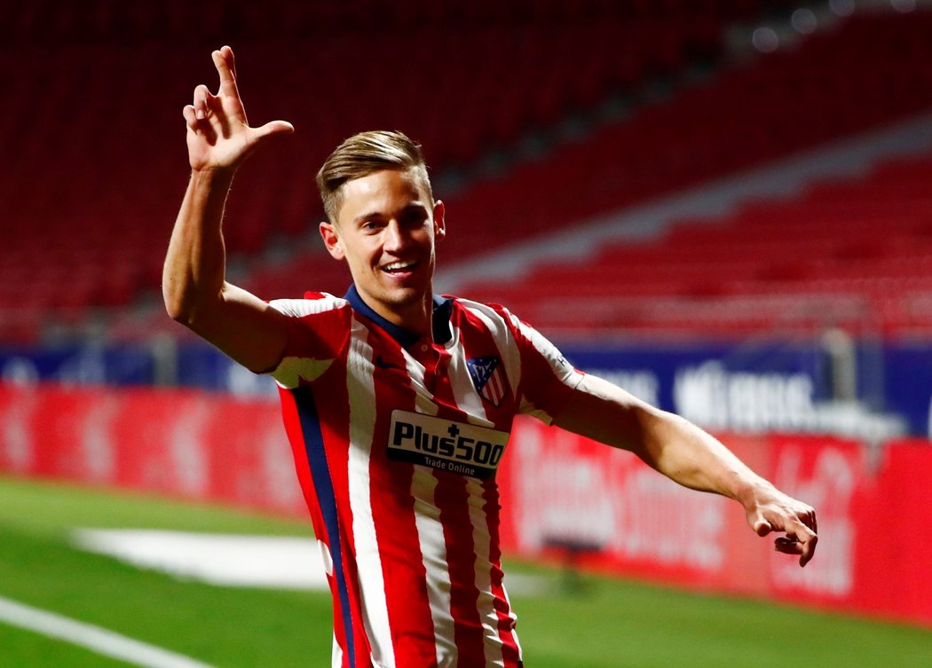 Marcos Llorente slaví branku Atlétika