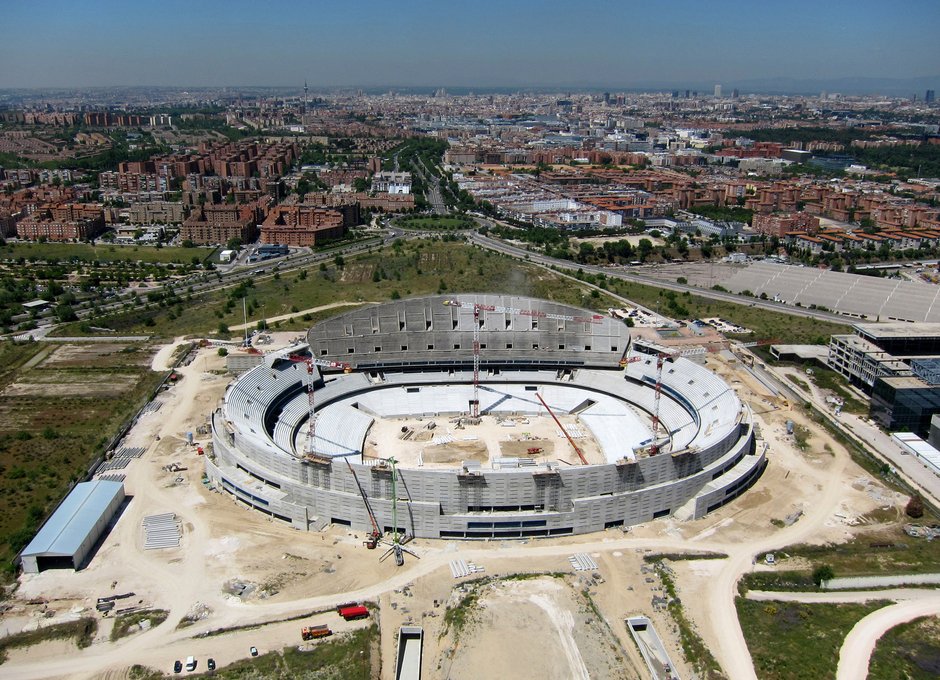 Práce na novém stadionu Atlétika Madrid