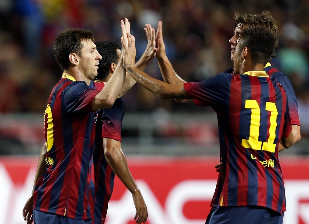 Lionel Messi a Neymar, hvězdné duo hájící barvy Barcelony