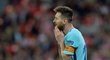 Zklamaný Lionel Messi poté, co proti Bilbau neproměnil jednu ze šancí