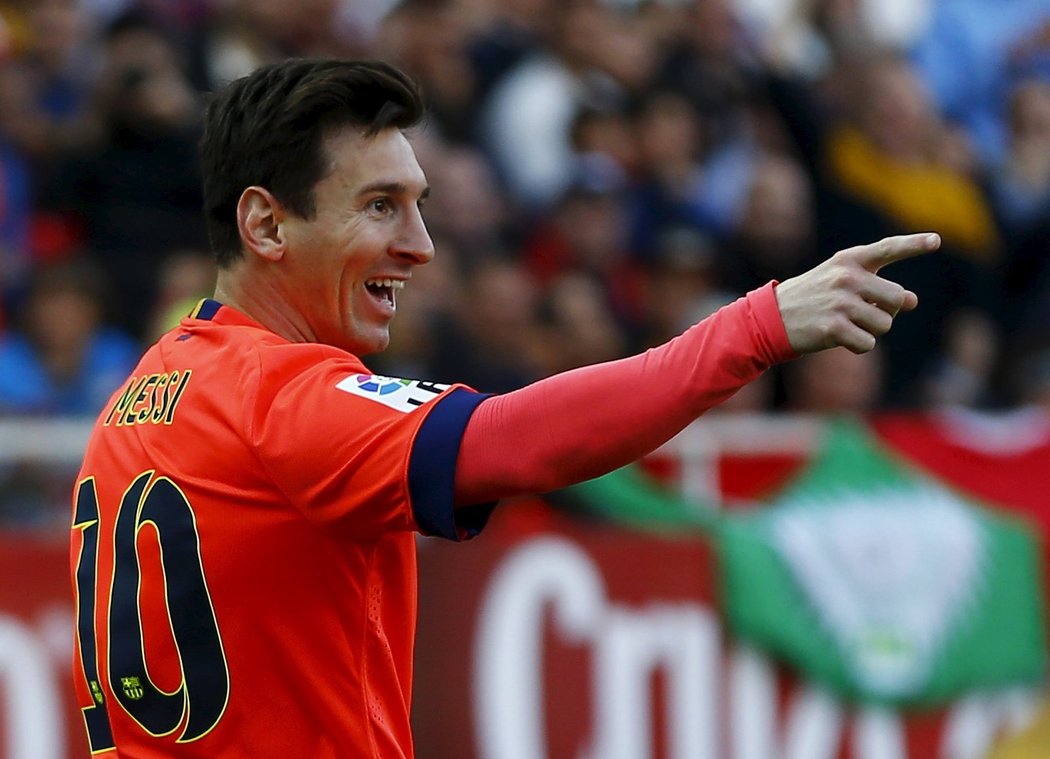 Messi během utkání Barcelony