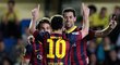 Barcelona se raduje z branky v utkání s Villarealem