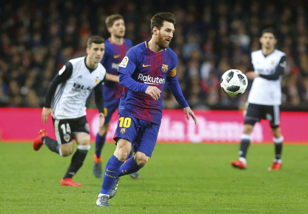 Lionel Messi v pohárovém zápase proti Valencii