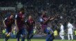 Eric Abidal se raduje z gólu, kterým rozhodl o vítězství Barcelony ve čtvrtfinále Španělského poháru