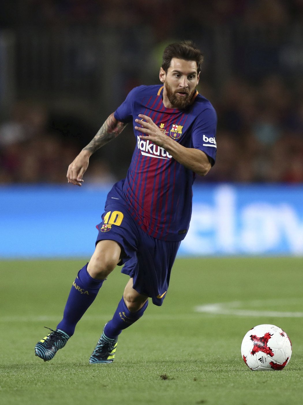 Útočník Barcelony Lionel Messi v utkání s Realem Madrid