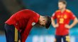 Zklamaný španělský útočník Álvaro Morata po remíze s Polskem na evropském šampionátu