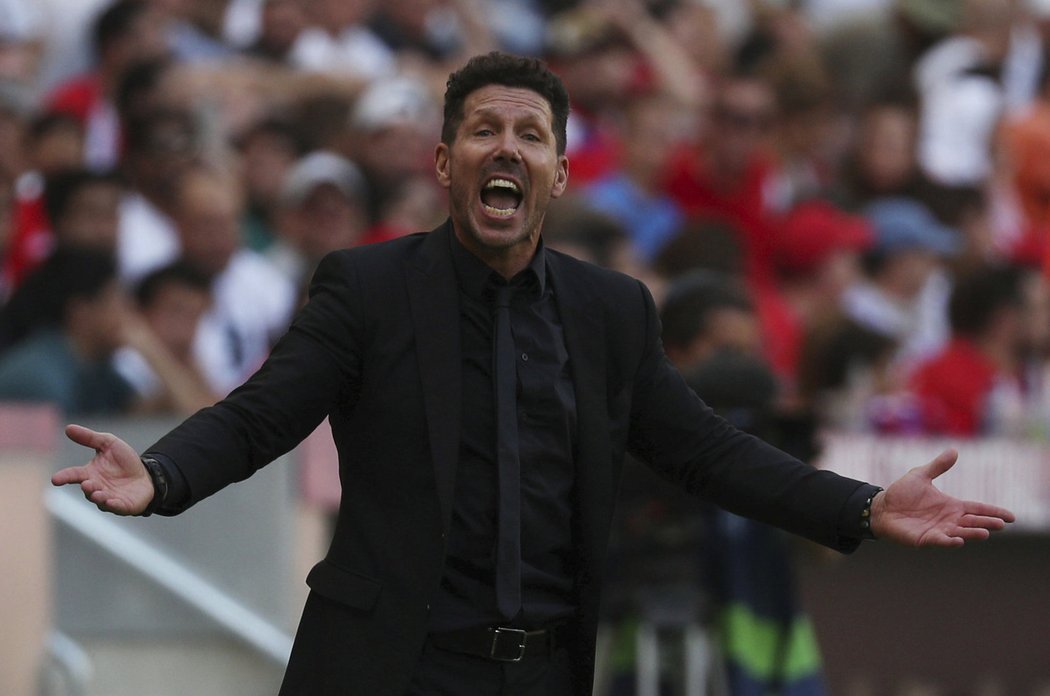 Diego Simeone v zápase Atlétika Madrid