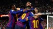 Hvězdný kanonýr Lionel Messi slaví gól do sítě Levante, jímž rozhodl celý duel