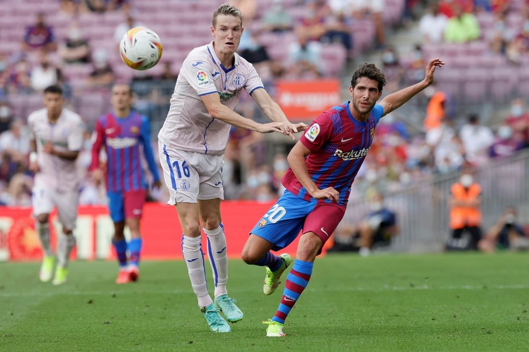 Jakub Jankto v dresu Getafe proti Barceloně