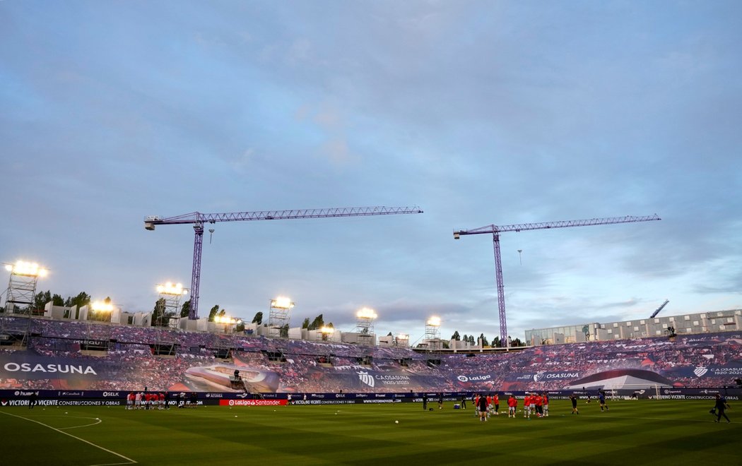 Výhled na stadion v Osasuně, která hraje s Atlétikem Madrid