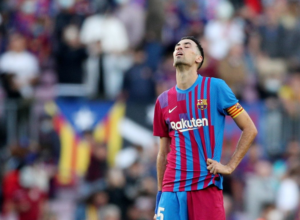 Sergio Busquets reaguje na nepříznivý vývoj zápasu