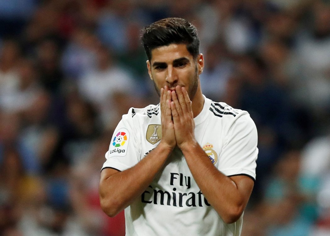 Záložník Realu Marco Asensio po zmařené šanci