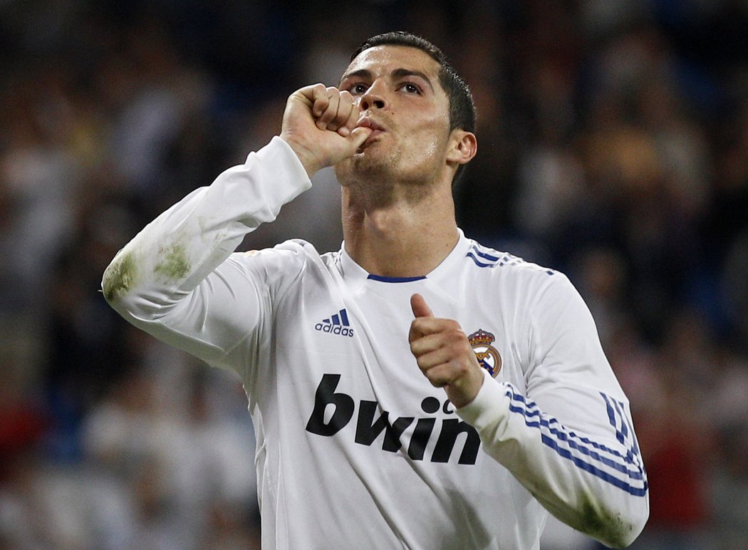 Cristiano Ronaldo slaví čtvrtý gól Realu v síti Getafe