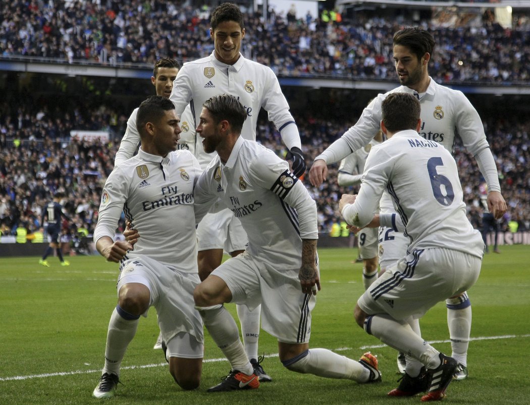 Radost Realu Madrid po vstřeleném gólu.