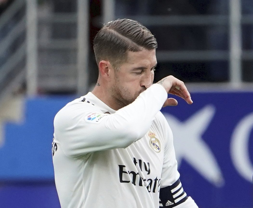 Zklamaný Sergio Ramos při zápase Realu s Eibarem