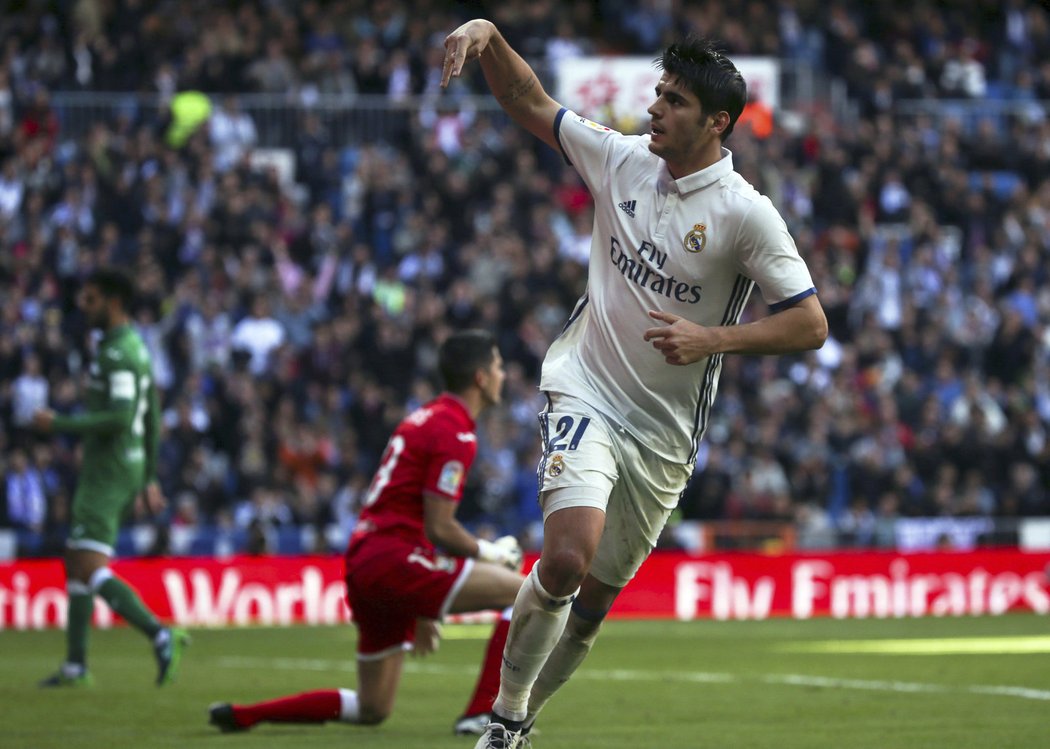 Útočník Realu Álvaro Morata vstřelil třetí branku proti Leganés