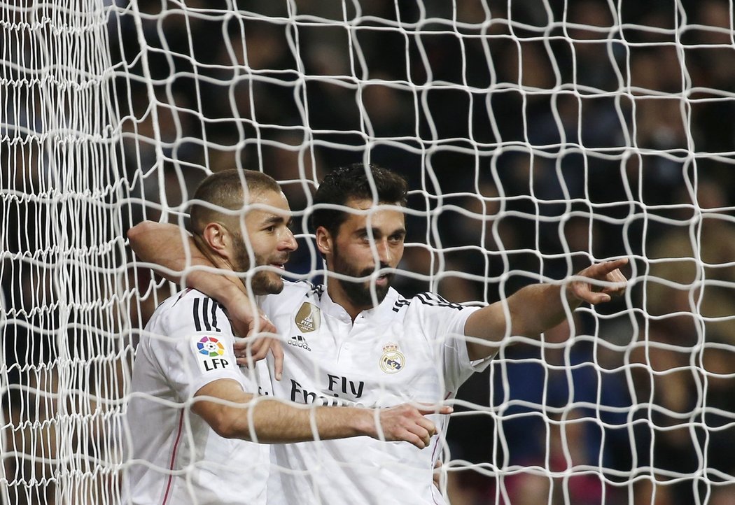 Karim Benzema a jeho radost po vstřeleném gólu do sítě Malagy
