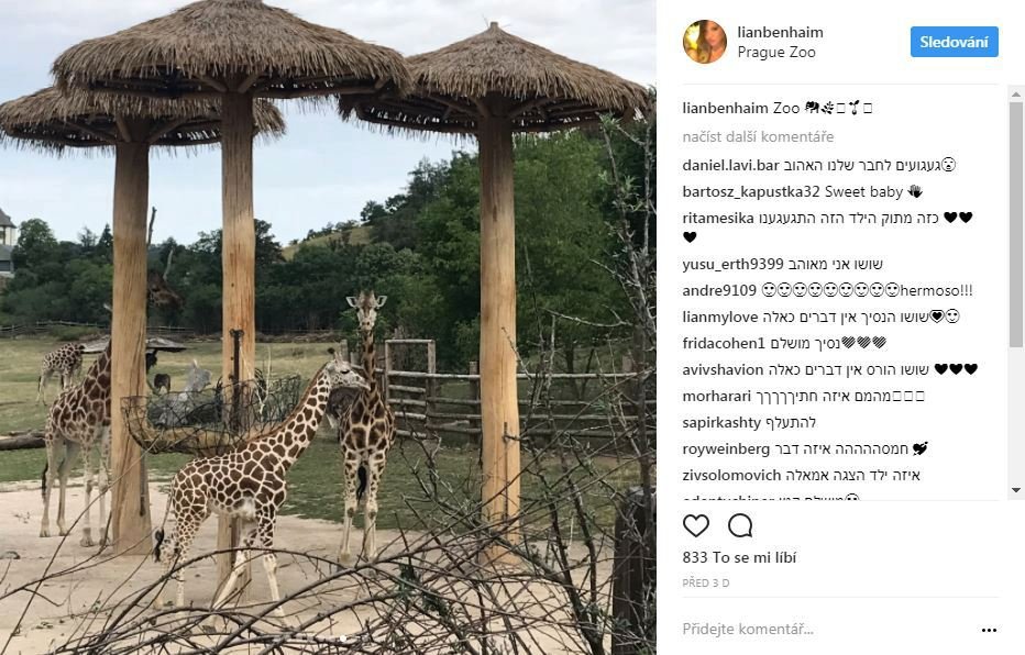 Izraelská hvězda už poznala i pražskou Zoo, kam zavítala se svou rodinou