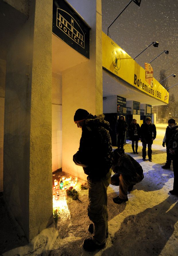 Fanoušci Bohemky smutní nad úmrtím Lukáše Přibyla Fanoušci Bohemky smutní nad úmrtím Lukáše Přibyla