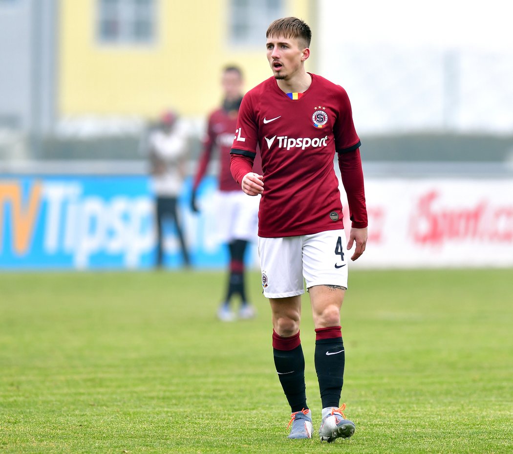 Sparťanský talent Jan Fortelný v přípravném zápase proti Budějovicím