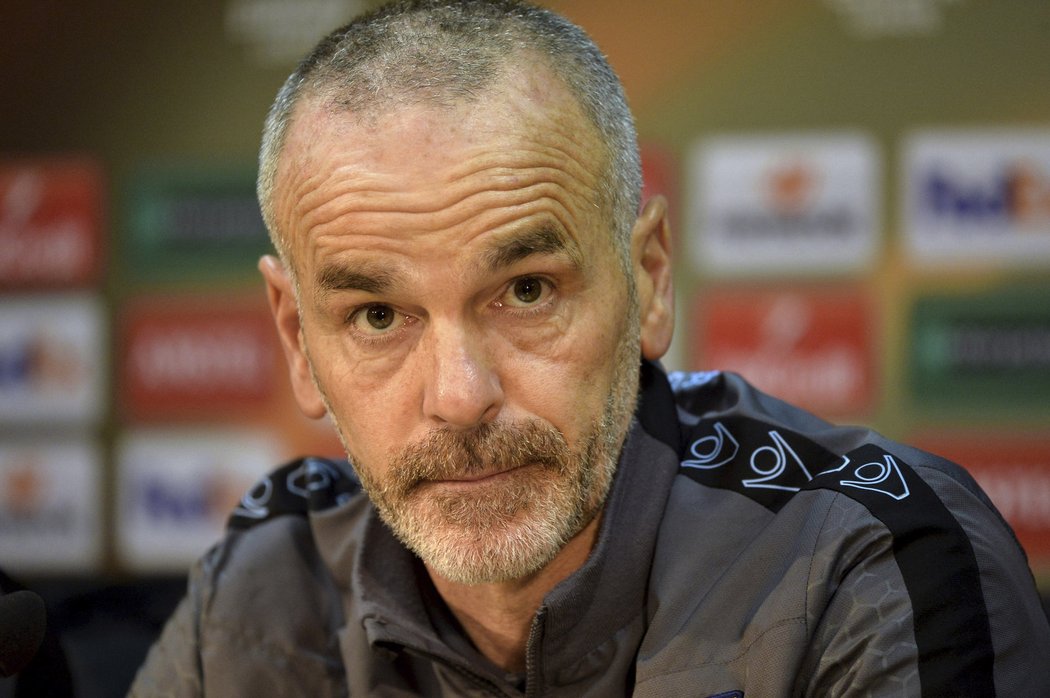 Trenér Lazia Řím Stefano Pioli den před utkáním na Spartě