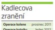 Seznam zranění Václava Kadlece