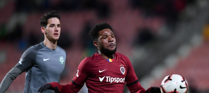 Benjamin Tetteh ze Sparty v utkání s Příbramí