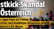 Švýcarský Blick incidentu věnoval na svém webu velký banner