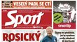 Titulní strana deníku Sport 18. července 2016