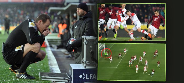 Sporné momenty pražského derby mezi Spartou a Slavií, které řešil sudí Pavel Královec pomocí videa - ofsajdy u gólů Stancia a Bořila, ruka Jakuba Jugase byla před vápnem. V závěru pak správně nařízená penalta po faulu na Stanislava Tecla