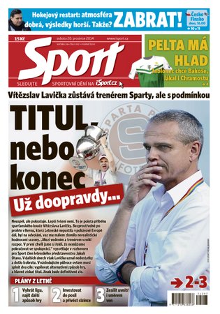 Sport v sobotu 20. 12. nabídne velké téma o fotbalové Spartě...