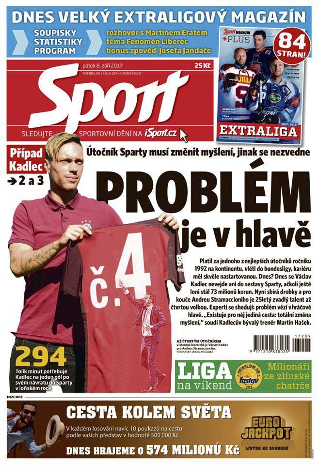 V pátečním deníku Sport čtěte o pozici Václava Kadlece ve Spartě