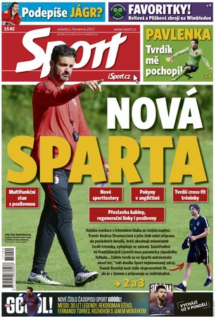 Titulní strana deníku Sport