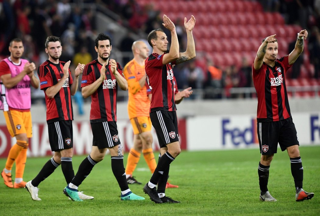 Trnavští fotbalisté slaví výhru nad belgickým Anderlechtem