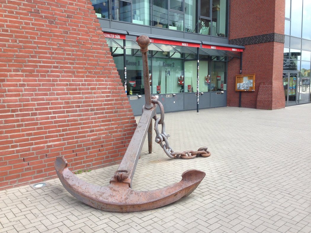 Kotva symbolizující, že St. Pauli přístavní čtvrť Hamburku