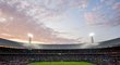 Slavný stadion De Kuip, kde nastupují fotbalisté Feyenoordu Rotterdam