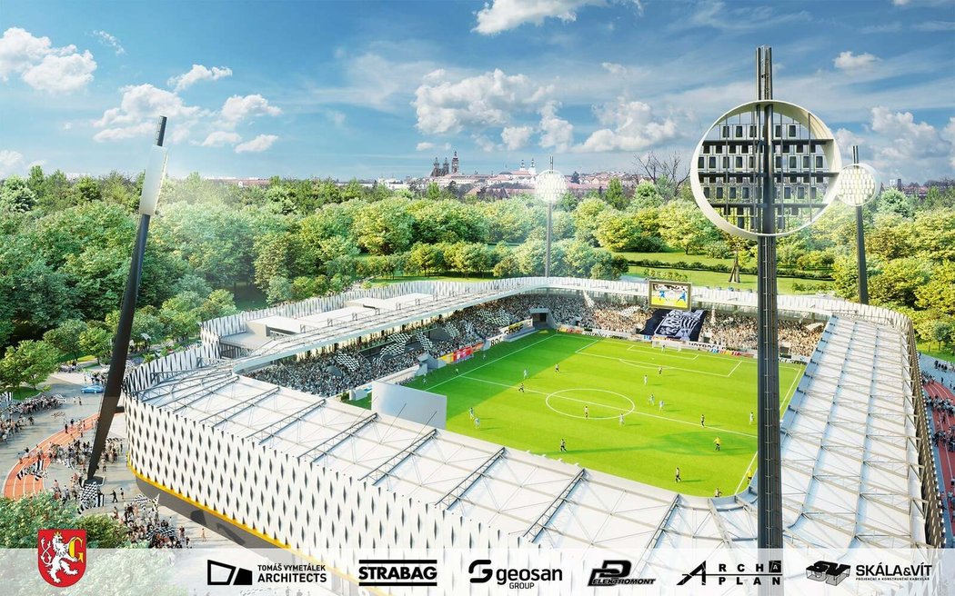 Vizualizace nového stadionu Hradce Králové