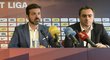 Andrea Stramaccioni, Adam Kotalík a David Lafata na předsezonní tiskové konferenci pražské Sparty