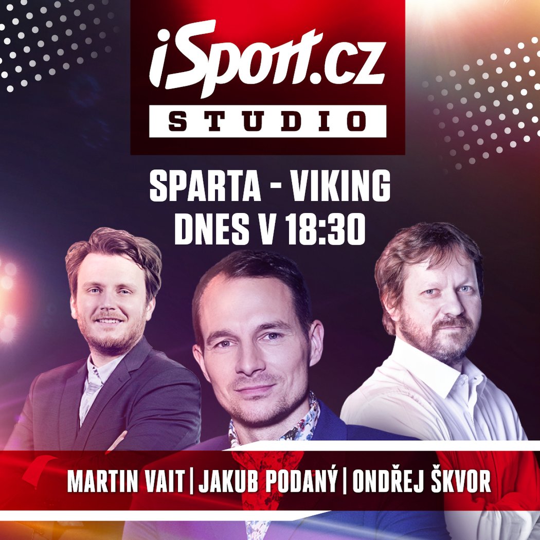 Sledujte čtvrteční iSport STUDIO před zápasem Sparta - Viking